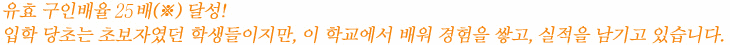 유효 구인배율 19배(※) 달성!입학 당초는 초보자였던 학생들이지만, 이 학교에서 배워 경험을 쌓고, 실적을 남기고 있습니다.